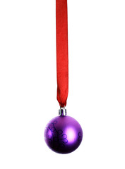 Christmas decoration with ribbon and bauble