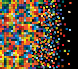 squares on black background