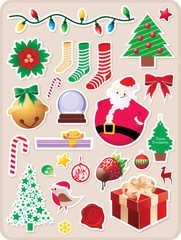collection of cute Christmas stickers for your design