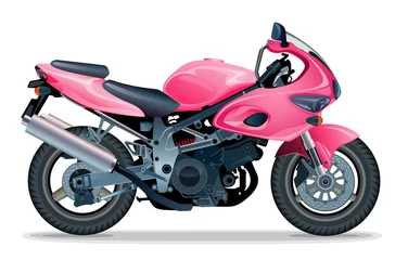 Crédence de cuisine en verre imprimé Moto moto rose