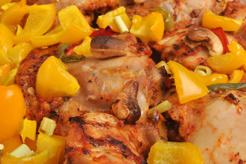 grilled marinated organic chicken chasseur with organic paprika