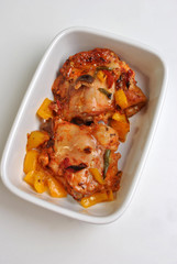 grilled marinated organic chicken chasseur with organic paprika
