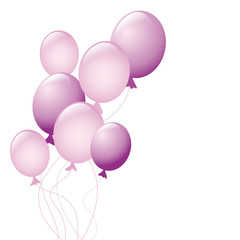 delicate pink ballons - obrazy, fototapety, plakaty