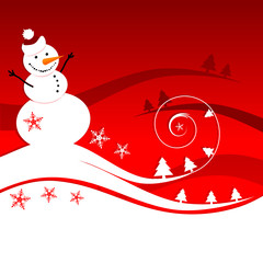 Happy snowman, christmas card