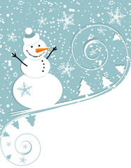 Happy snowman, christmas card