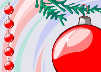 Vector illustration of red Christmas balls