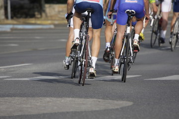 Naklejka na ściany i meble wheels during a cycling race