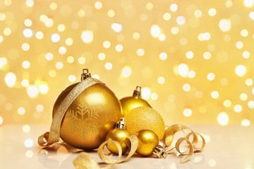 Golden Christmas Ornaments