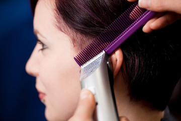 Naklejka premium haare rasieren