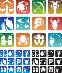Zodiac sign silhouettes