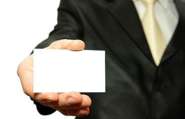 Man  holding a  card