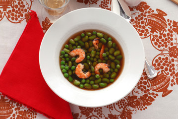 Zuppa di fave e gamberetti - Primi piatti