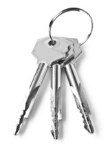 three keys isolated on white