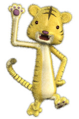 Cute Tiger Character Says Hellow