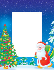 Christmas frame / border with Santa Claus
