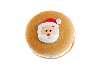 Top View Santa Face Cookie