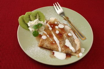 pancake speciality with fresh kiwi