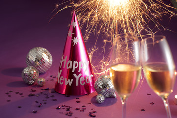 Sylvester, Sekt Wunderkerze lila