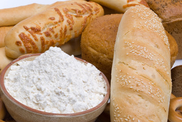assortment of baked bread
