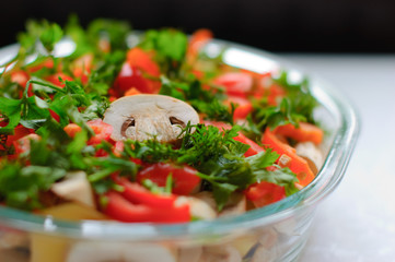 dish of fresh vegetables