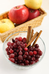 Apples, cranberries and cinnamon