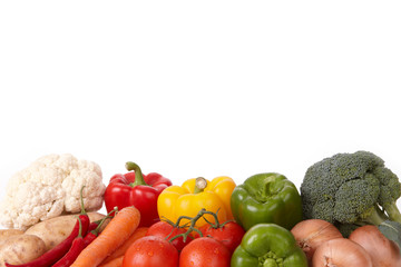 Fresh Tasty Vegetables Isolated On White