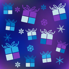 Christmas background with boxes