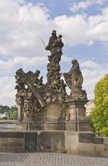 Fototapeta na wymiar Statue on Charles Bridge,Prague