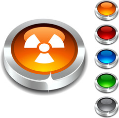 Radiation  3d button set. Vector illustration