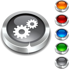Settings 3d button set. Vector illustration.