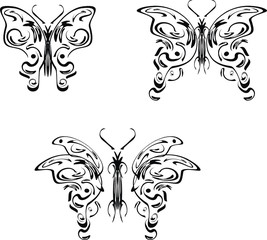 butterfly tribal tattoo pack in vector format 