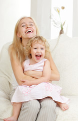 Happy mother with a daughter