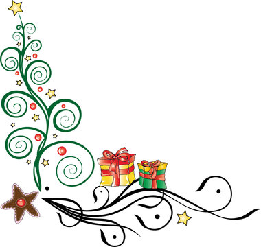 christmas tree, Weihnachten, Weihnachtsbaum, filigrane Ranke
