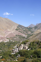 Houses in the village of Imlil in Toubkal National Park, Morocco
