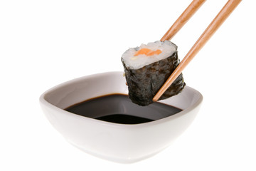 Makizushi and soy sauce