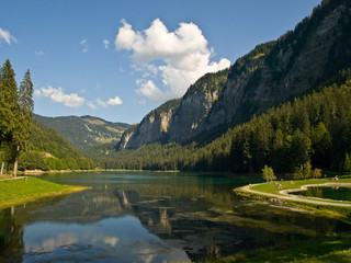 Mountain lake near Thonon. France.