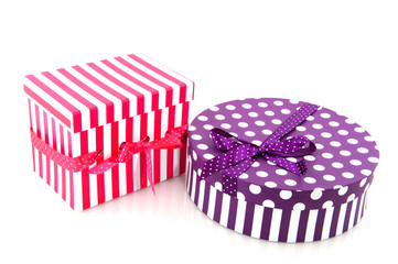 Purple and red striped present