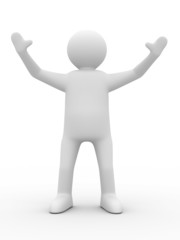 person in greeting pose. Isolated 3D image