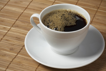 Close-up of a wonderful cup of hot coffee