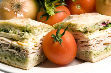 gourmet turkey sandwich with muenster cheese © robert lerich