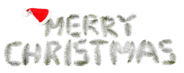 Text made up from twigs of the spruce