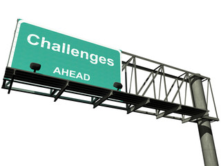 Isolated Challenges Highway Sign - 18587404