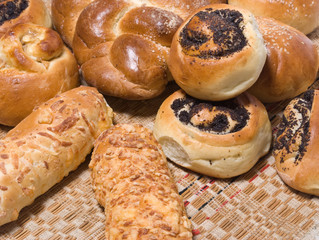 assortment of baked bread