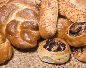 assortment of baked bread