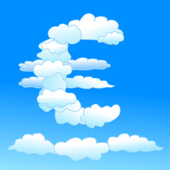 Cloudy euro symbol