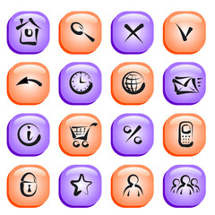 Set of gossy icons for web applications. Vector