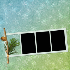 Background with frames and snowflakes