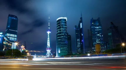 Tuinposter night view of shanghai © kalafoto