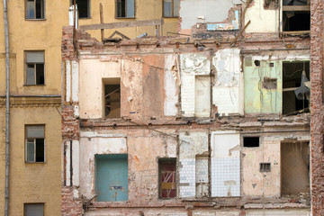 damaged building