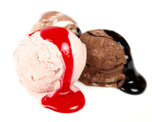 Ice cream on white background